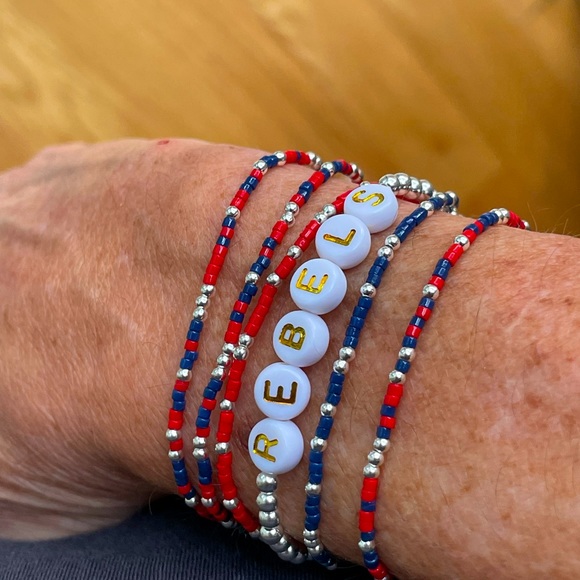 Set of 3 Georgia Bulldogs gameday stack miyuki delicas seed bead bracelets - Picture 4 of 15